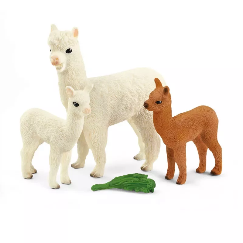 schleich WILD LIFE Alpaka-Set, Wald, Wilde Tiere / Abenteuerspielzeug, 3 Jahr(e), Braun, Weiß