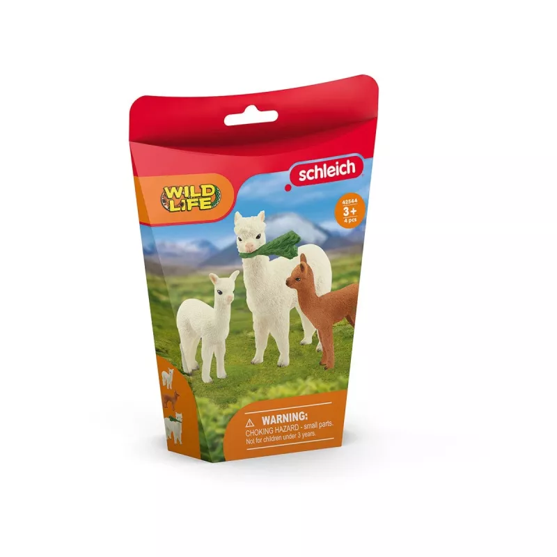 schleich WILD LIFE Alpaka-Set, Wald, Wilde Tiere / Abenteuerspielzeug, 3 Jahr(e), Braun, Weiß