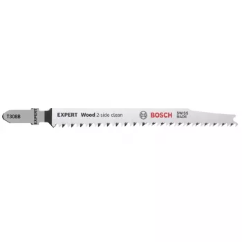 Bosch EXPERT ‘WOOD 2-SIDE CLEAN’ T 308 B Stichsägeblatt aus Kohlenstoffstahl (HCS) 25 Stück