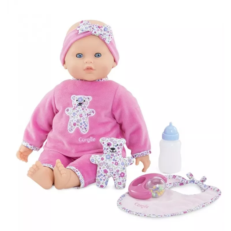 Simba‑Dickie Corolle 9000150050, interaktive Kleinkindpuppe, 42 cm, AA-Batterie, pink