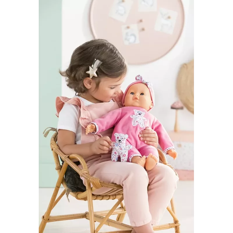Simba‑Dickie Corolle 9000150050, interaktive Kleinkindpuppe, 42 cm, AA-Batterie, pink