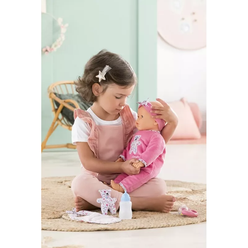 Simba‑Dickie Corolle 9000150050, interaktive Kleinkindpuppe, 42 cm, AA-Batterie, pink