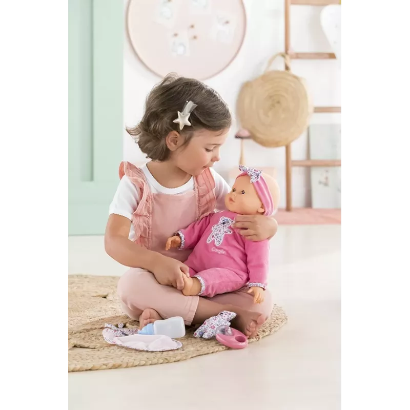 Simba‑Dickie Corolle 9000150050, interaktive Kleinkindpuppe, 42 cm, AA-Batterie, pink