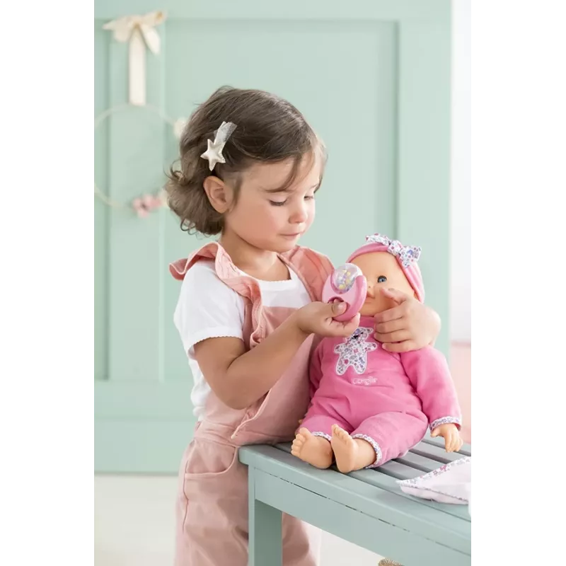 Simba‑Dickie Corolle 9000150050, interaktive Kleinkindpuppe, 42 cm, AA-Batterie, pink