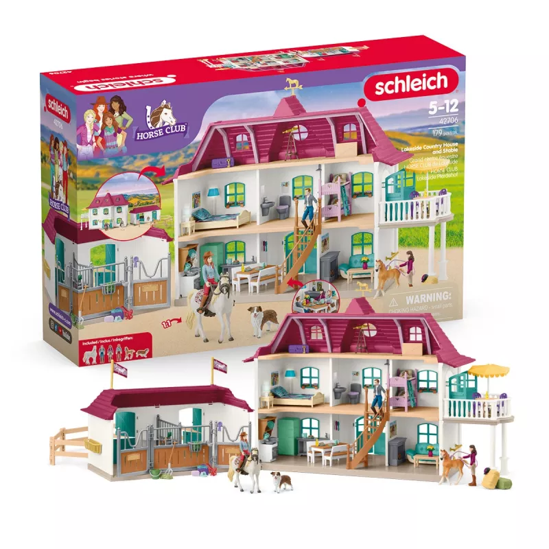 schleich HORSE CLUB Lakeview Country House and Stable, Haus, Pferde, 5 Jahr(e), Mehrfarbig