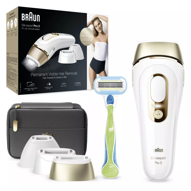 Braun Silk-expert Pro 5 PL5243 Intense Pulsed Light (IPL) Gold, Weiß