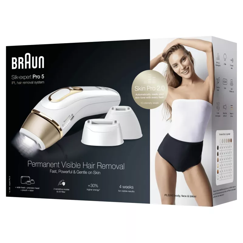 Braun Silk-expert Pro 5 PL5243 Intense Pulsed Light (IPL) Gold, Weiß