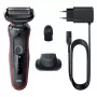 Braun Series 5 51-R1200S Herrenrasierer Folienrasierer Trimmer Schwarz, Rot