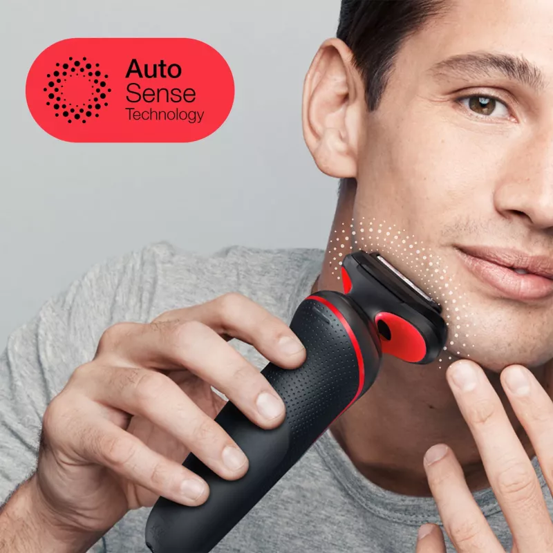 Braun Series 5 51-R1200S Herrenrasierer Folienrasierer Trimmer Schwarz, Rot