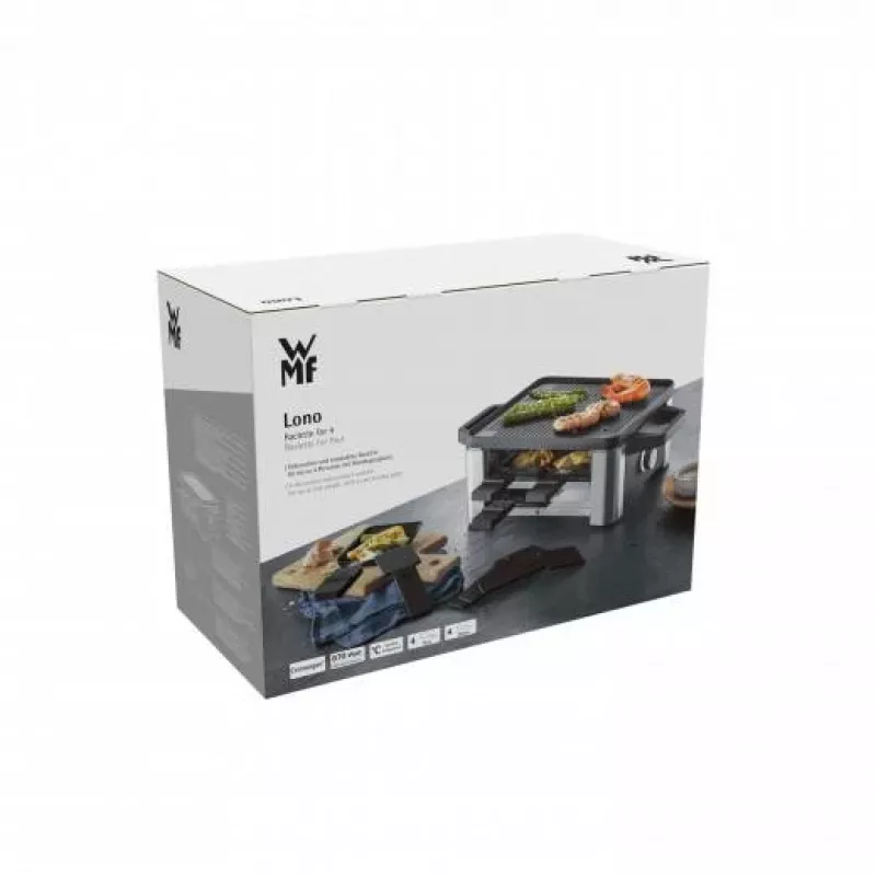 WMF 61.3024.5155 Raclettegrill 4 Personen Schwarz, Edelstahl