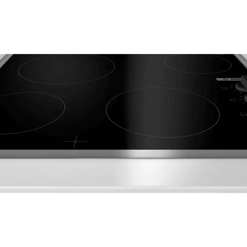 Bosch Serie 2 PKE645CA2E Kochfeld Schwarz, Edelstahl Einbau 60 cm Cerankochfeld 4 Zone(n)