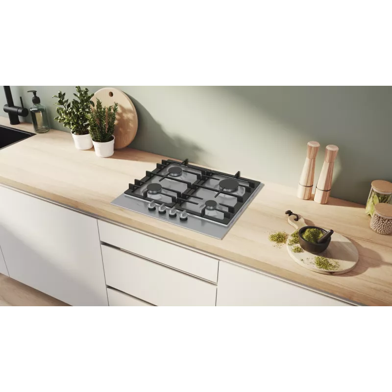 Bosch Serie 6 PCP6A5I90 Kochfeld Edelstahl Einbau 60 cm Gas 4 Zone(n)