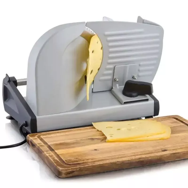 Elektrische Allesschneider HEINRICH'S HMA 8704 — kompaktes Metallgehäuse, 200 W, 1–15 mm Schnittstärke, Ø Edelstahlmesser
