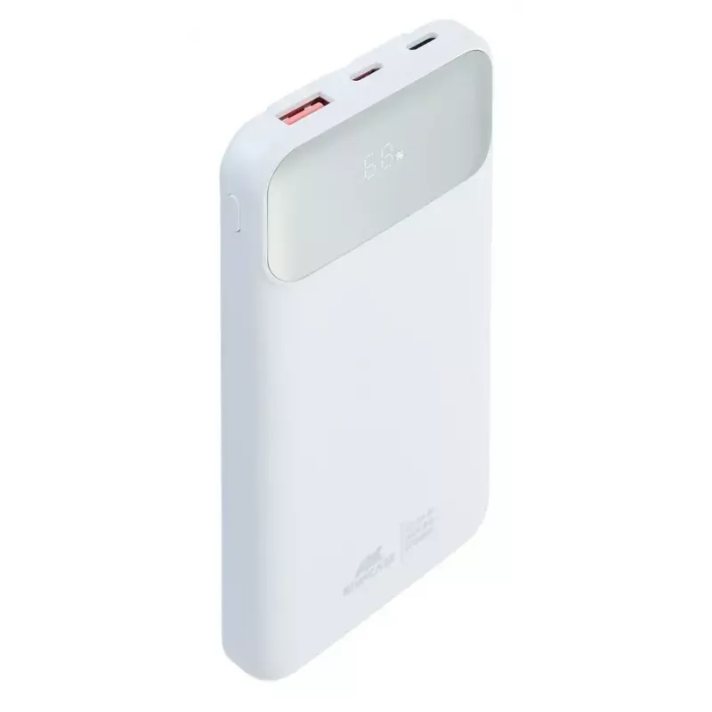 Tragbare Powerbank Rivacase VA2211WH — 10000 mAh, PD 3.0, QC 3.0, 1x USB-A + 2x USB-C, 22,5 W Ausgang