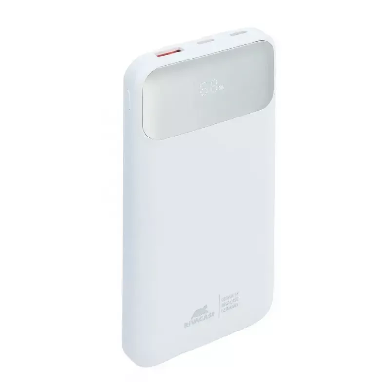 Tragbare Powerbank Rivacase VA2211WH — 10000 mAh, PD 3.0, QC 3.0, 1x USB-A + 2x USB-C, 22,5 W Ausgang