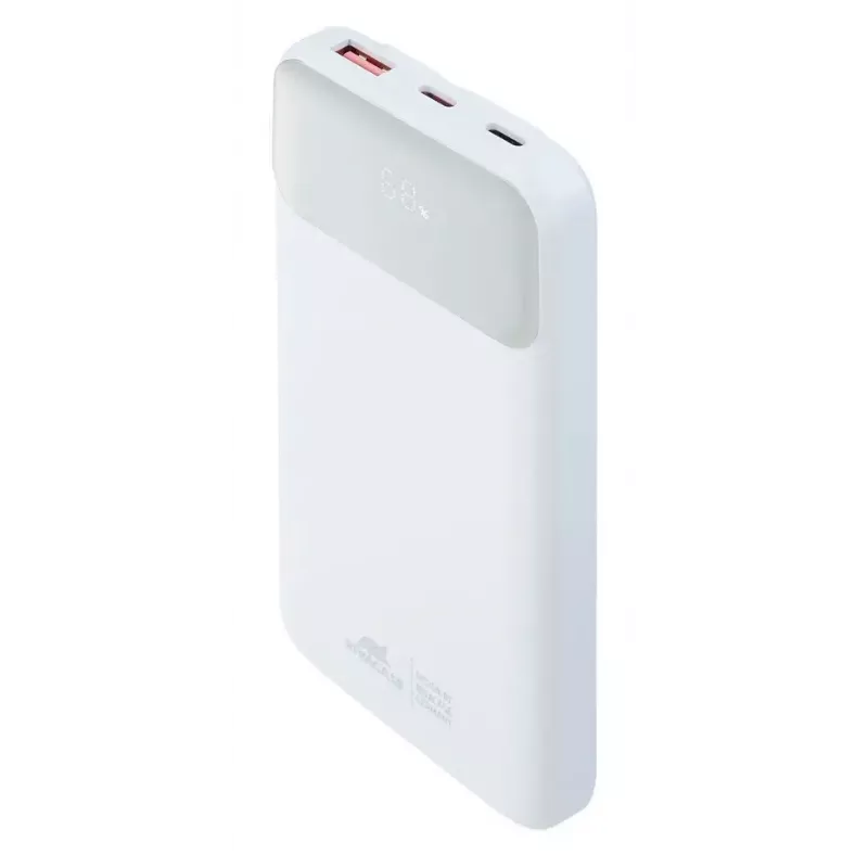 Tragbare Powerbank Rivacase VA2211WH — 10000 mAh, PD 3.0, QC 3.0, 1x USB-A + 2x USB-C, 22,5 W Ausgang