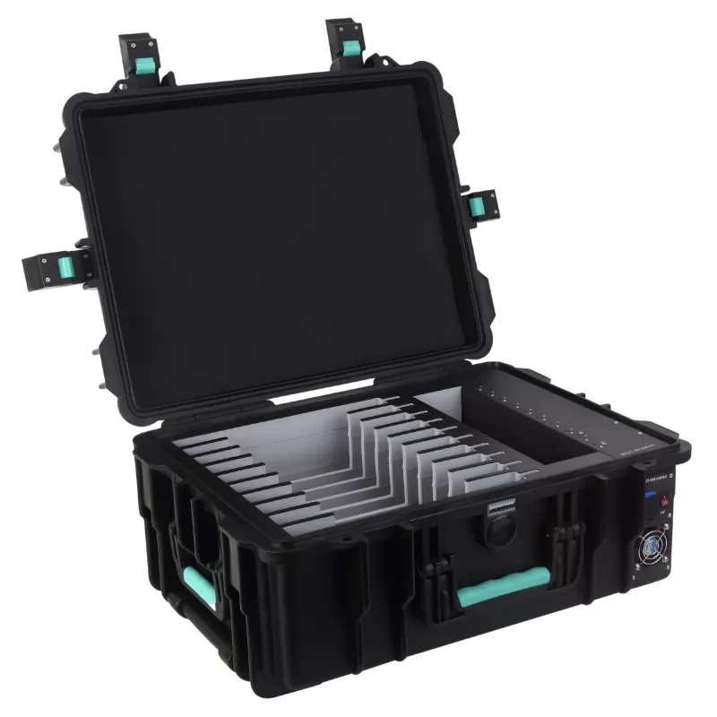 DEQSTER 10-744120 mobiles Ladegerät Tablet Schwarz AC Schnellladung Innenbereich, Außenbereich