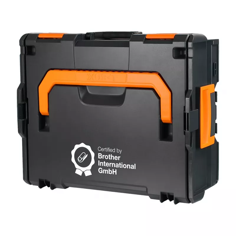Brother ZPTOUCHLBOXXKOMPL Gerätekoffer Hartschalenkoffer Schwarz, Orange