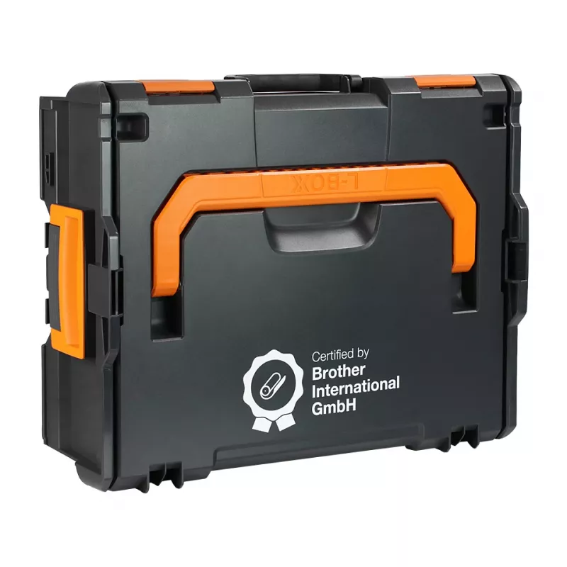 Brother ZPTOUCHLBOXXKOMPL Gerätekoffer Hartschalenkoffer Schwarz, Orange