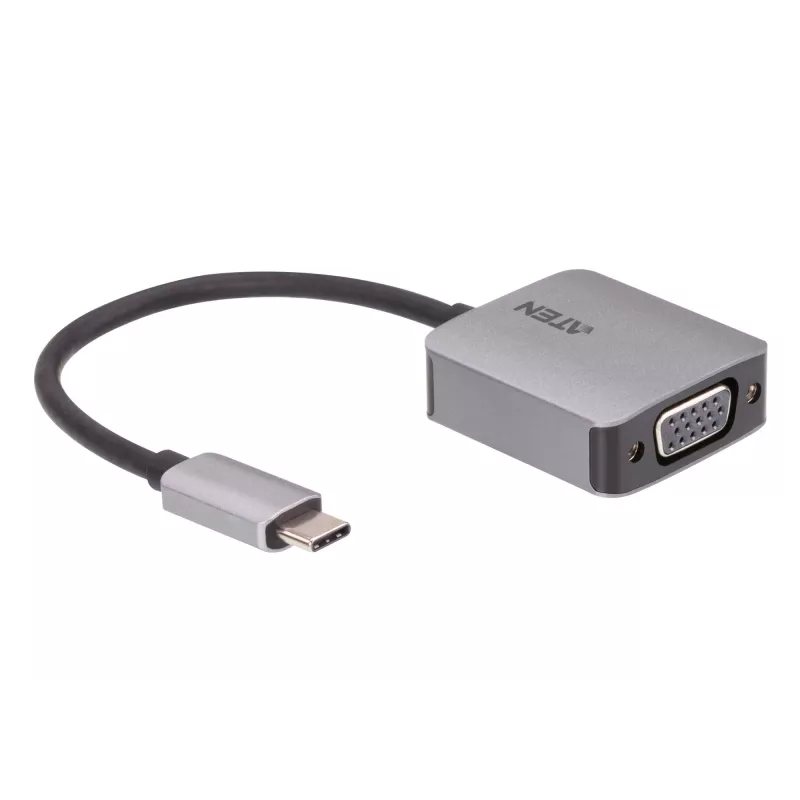 ATEN USB-C-auf-VGA-Adapter, USB Typ-C, VGA (D-Sub), Stecker, Buchse, Gerade, Gerade
