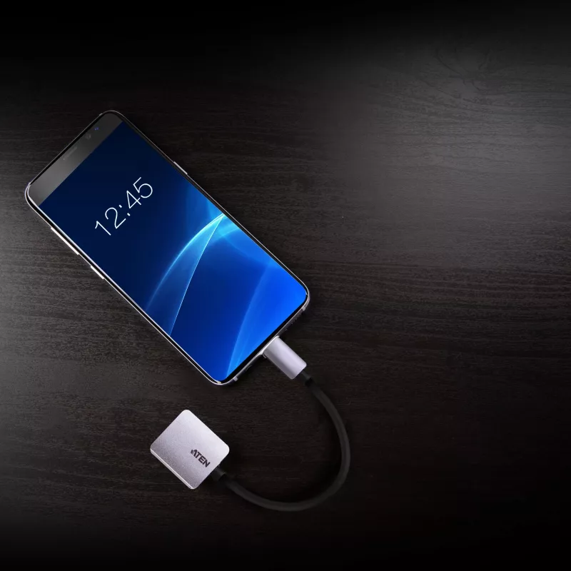 ATEN USB-C-auf-VGA-Adapter, USB Typ-C, VGA (D-Sub), Stecker, Buchse, Gerade, Gerade