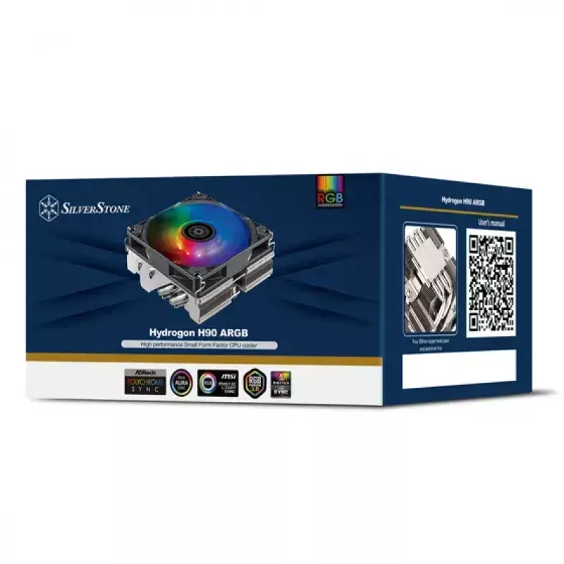 Lüfter Silverstone Hydrogon H90 ARGB 9,2 cm Schwarz 500-2600 RPM