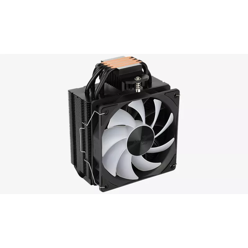 Luftkühler AEROCOOL Rime 4 120 mm Lüfter mit Hydrauliklager, 4 Heatpipes, TDP 230 W, schwarz