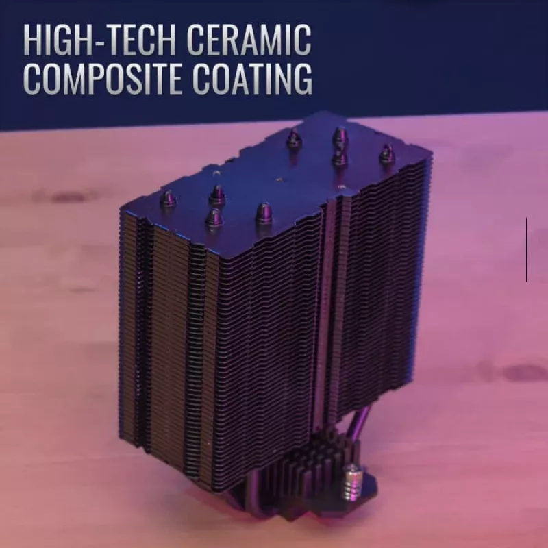 Luftkühler AEROCOOL Rime 4 120 mm Lüfter mit Hydrauliklager, 4 Heatpipes, TDP 230 W, schwarz