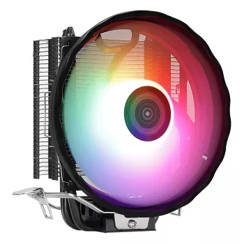 Luftkühler AEROCOOL Rave 3 FRGB 120 mm Schwarz Weiß — 3 Heatpipes, ARGB, Hydrauliklager, 1800 U/min