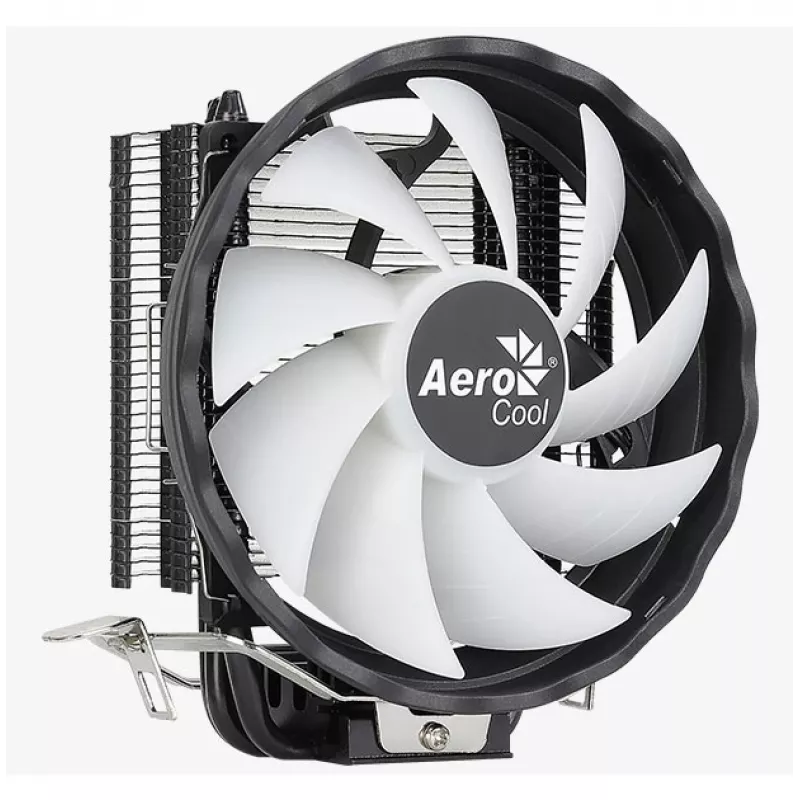 Luftkühler AEROCOOL Rave 3 FRGB 120 mm Schwarz Weiß — 3 Heatpipes, ARGB, Hydrauliklager, 1800 U/min