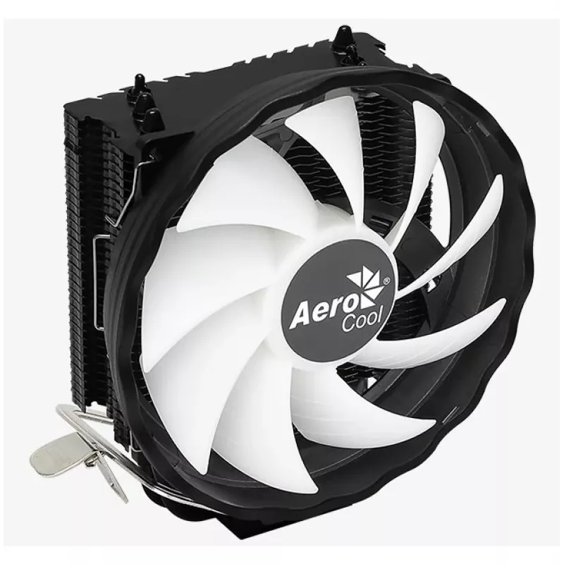 Luftkühler AEROCOOL Rave 3 FRGB 120 mm Schwarz Weiß — 3 Heatpipes, ARGB, Hydrauliklager, 1800 U/min