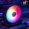 Luftkühler AEROCOOL Rave 3 FRGB 120 mm Schwarz Weiß — 3 Heatpipes, ARGB, Hydrauliklager, 1800 U/min