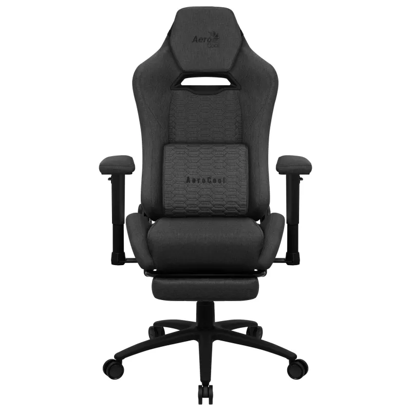 Aerocool ROYALASHBK Premium Ergonomischer Gaming-Stuhl mit Fußstütze Aeroweave-Technologie Schwarz