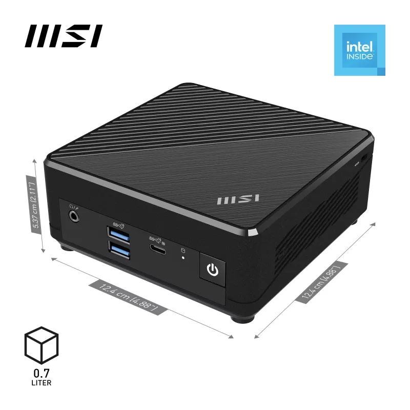 MSI Cubi N ADL-006DE Intel® N N200 4 GB DDR4-SDRAM 128 GB SSD Windows 11 Pro Mini PC Schwarz
