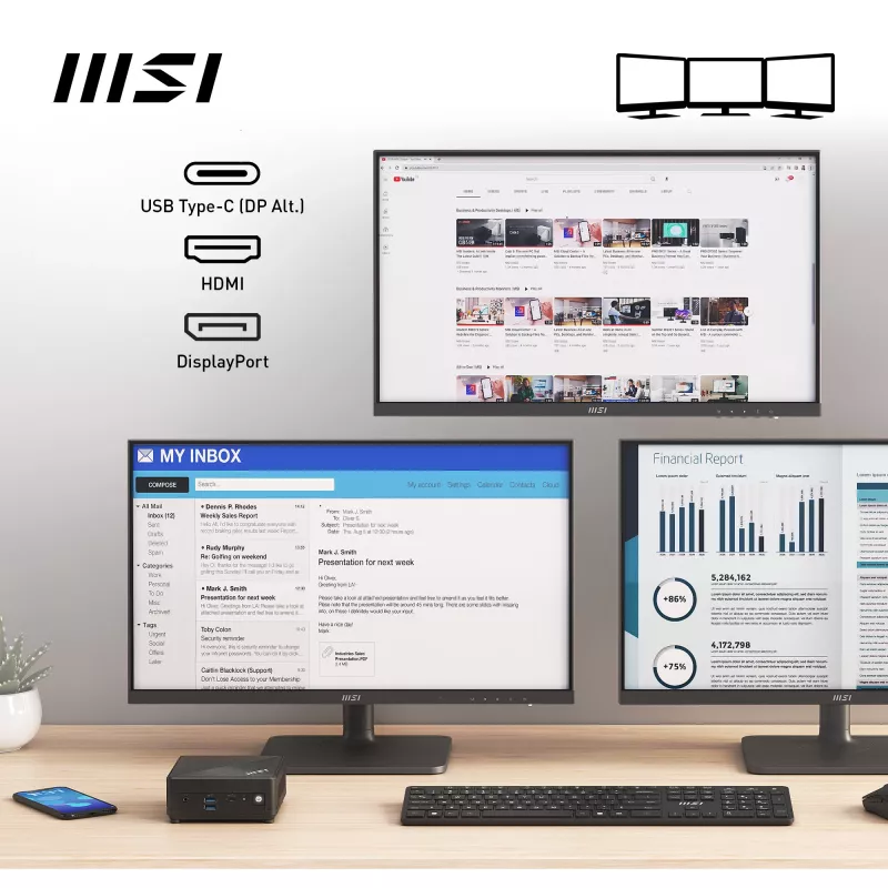 MSI Cubi N ADL-006DE Intel® N N200 4 GB DDR4-SDRAM 128 GB SSD Windows 11 Pro Mini PC Schwarz