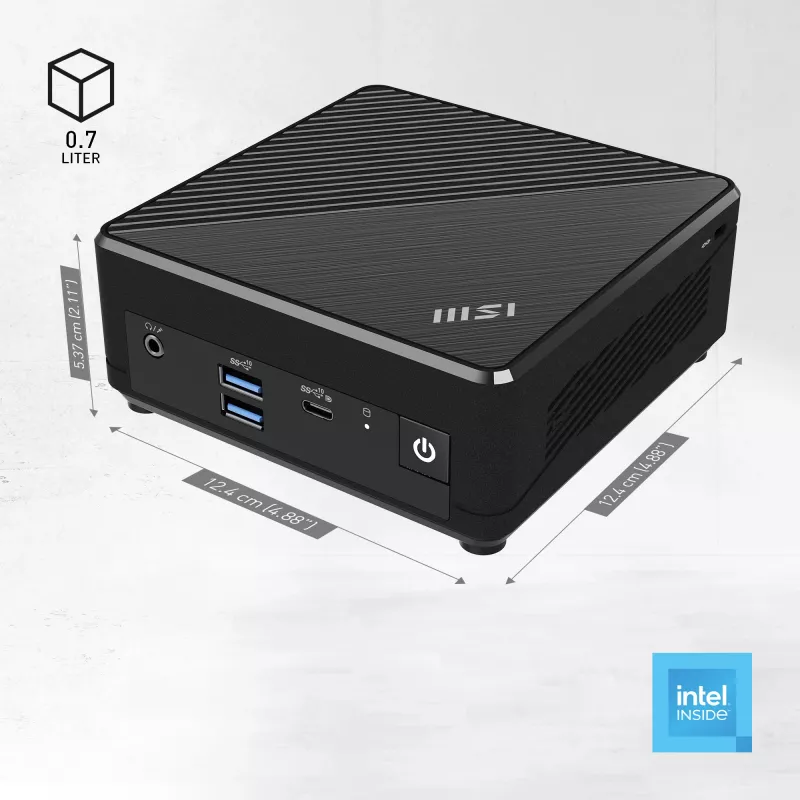 MSI Cubi N ADL-006DE Intel® N N200 4 GB DDR4-SDRAM 128 GB SSD Windows 11 Pro Mini PC Schwarz