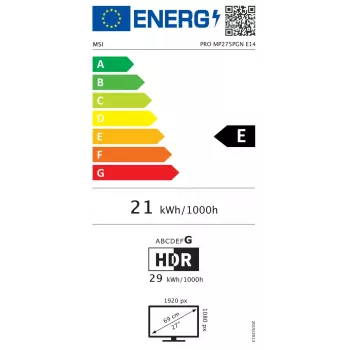 27 Zoll MSI Pro MP275PGN E14 Computermonitor, 1920×1080 Full HD IPS, 4 ms, 300 cd/m², VESA, Lautsprecher, höhenverstellbar, Schwarz