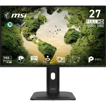 27 Zoll MSI Pro MP275PGN E14 Computermonitor, 1920×1080 Full HD IPS, 4 ms, 300 cd/m², VESA, Lautsprecher, höhenverstellbar, Schwarz