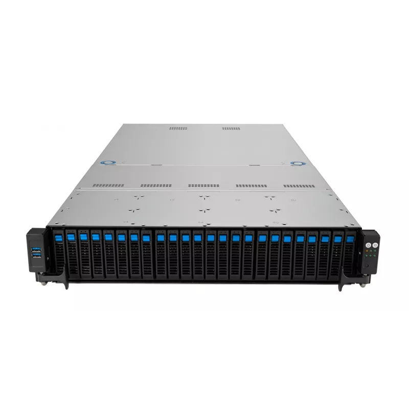 Rackserver ASUS RS520A-E12-RS24U Socket SP5, AMD EPYC 9004, 1 CPU, 24x DDR5 DIMM, max. 6,14 TB, 2U, 26x 2,5-Zoll-Einschübe, 1600W-Netzteil