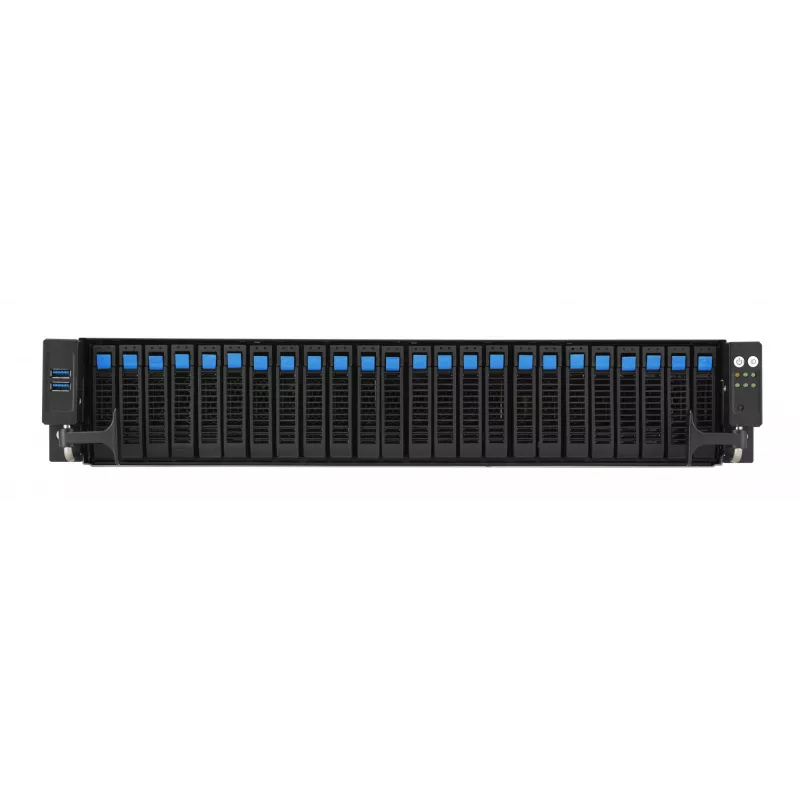 Rackserver ASUS RS520A-E12-RS24U Socket SP5, AMD EPYC 9004, 1 CPU, 24x DDR5 DIMM, max. 6,14 TB, 2U, 26x 2,5-Zoll-Einschübe, 1600W-Netzteil