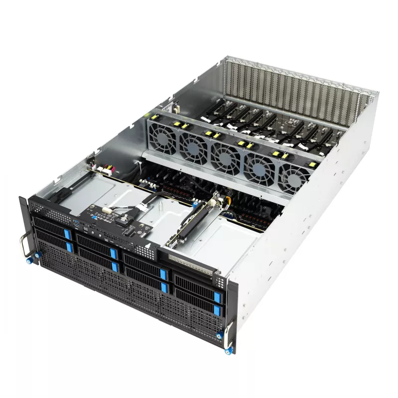 Rackserver ASUS ESC8000A-E12-SKU2 (4U) – unterstützt 2× AMD EPYC 9004, DDR5 bis zu 6 TB, 24 DIMM, 3000W PSU