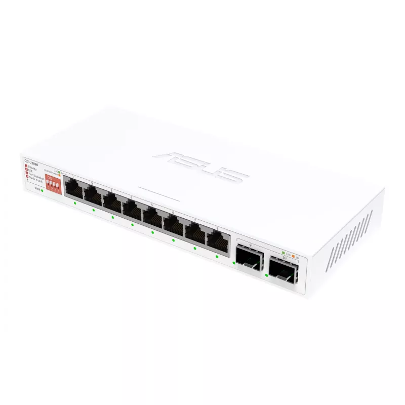 Unmanaged Ethernet Switch ASUS QG-U1080 — 8 × 2,5G RJ-45 Ports, MAC 16K, Weiß, 12V