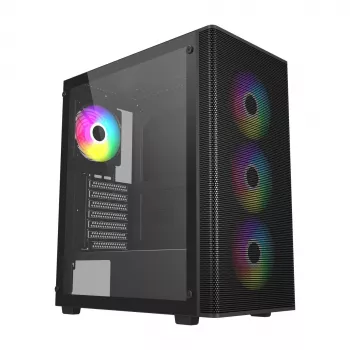 FSP M220-BA Gehäuse Midi-Tower mATX, ATX Schwarz ARGB