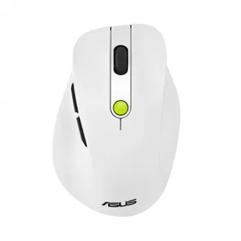 Maus ASUS MD105 /VT-GN — rechtshändig RF wireless + Bluetooth, 2400 DPI, Scrollrad, batteriebetrieben, weiß/grün