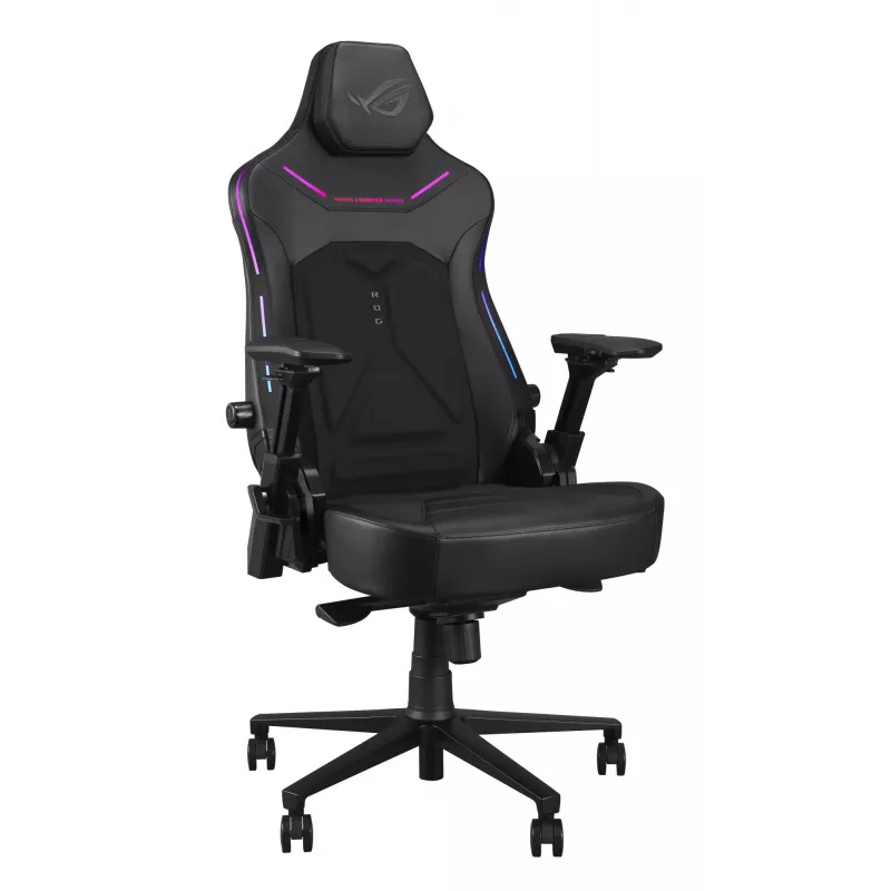 Universal-Gaming-Stuhl ASUS ROG Courser — gepolsterte Sitzfläche, max. Gewicht 136 kg, Sitzfläche 670×700 mm, Mindesthöhe 140 cm, schwarz