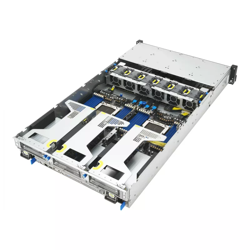 ASUS RS720A-E13-RS8U Socket SP5 Rack (2U) Schwarz, Silber