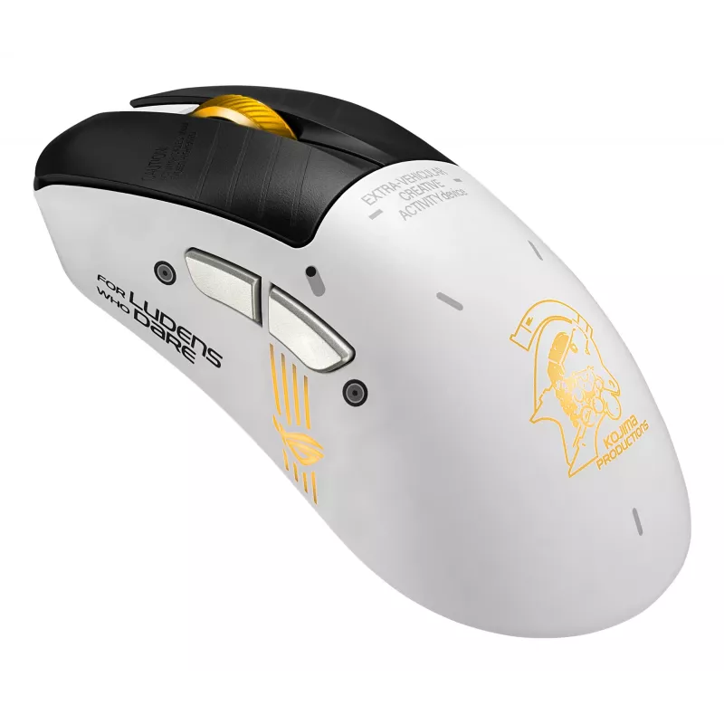 Gaming-Maus ASUS ROG Keris II Origin-KJP, rechtshändig, optisch 42.000 DPI, RF Wireless + Bluetooth + USB-A, 6 Tasten, mehrfarbig