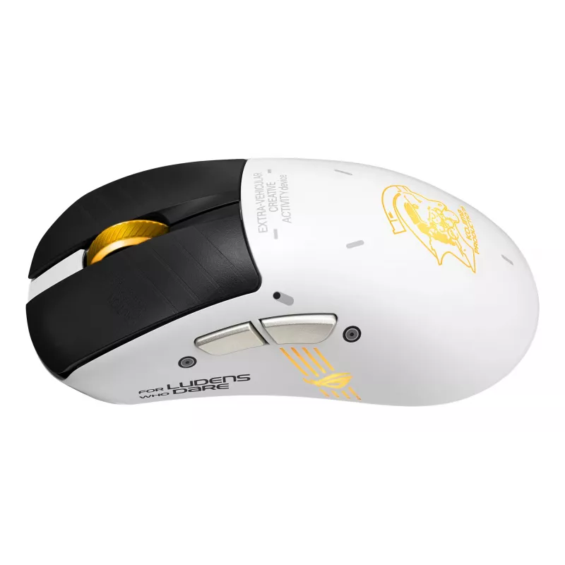 Gaming-Maus ASUS ROG Keris II Origin-KJP, rechtshändig, optisch 42.000 DPI, RF Wireless + Bluetooth + USB-A, 6 Tasten, mehrfarbig