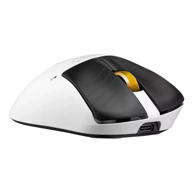 Gaming-Maus ASUS ROG Keris II Origin-KJP, rechtshändig, optisch 42.000 DPI, RF Wireless + Bluetooth + USB-A, 6 Tasten, mehrfarbig