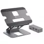 j5create JTS327 Multi-Angle 4K Docking Stand, Laptopständer, Grau, Aluminium, 40,6 cm (16 Zoll), 4 kg, Windows-Laptop / Mac
